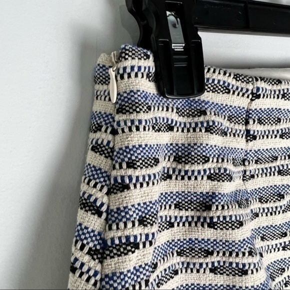 Lush Womens Pencil Skirt White Blue Geometric Side Zipper S - Picture 7 of 9